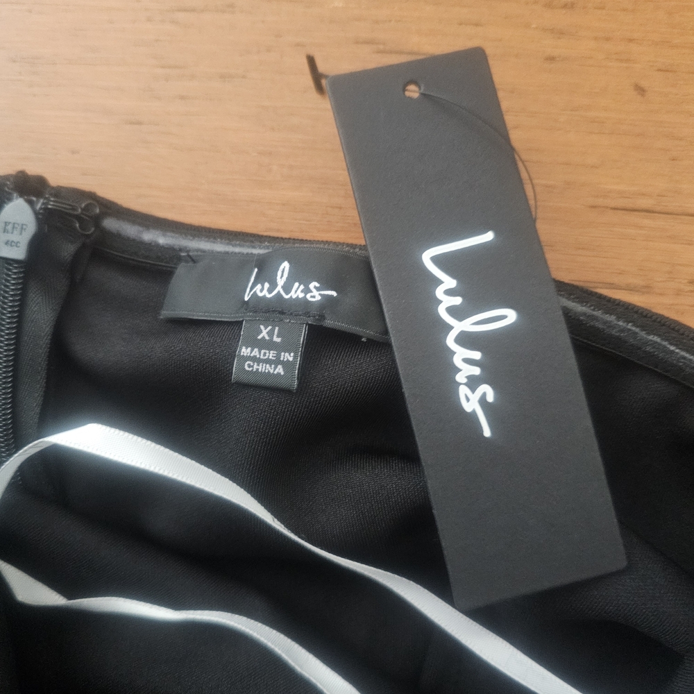 Lulu's Black Rhinestone Strapless Mini Dress - Picture 6 of 9